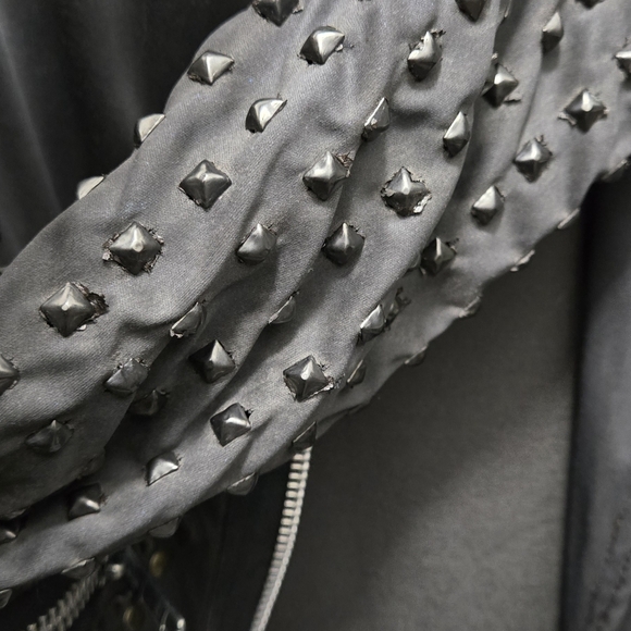 Mayhem x Toxic Vision Upcycled Studded Biker Jacket - Picture 6 of 10